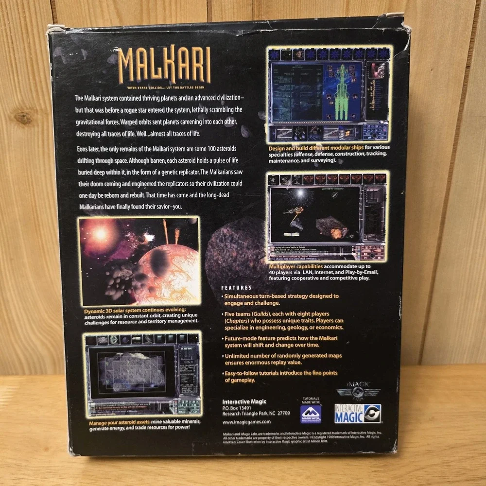 Malkari PC Game 1999 Big Box Open‎ Box Sealed Disc Complete